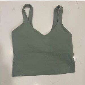 Sage Green V-Neck Crop Top